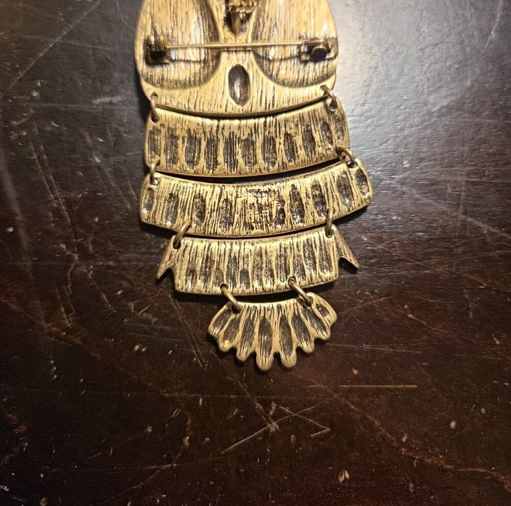 Gold Owl Pendant Necklace/Pin - Fashion Women Jewelry- Y2K! - Picture 3 of 3